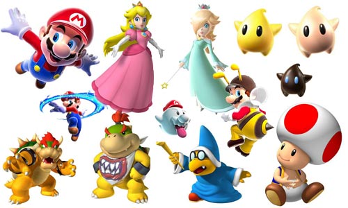 Bild: Super Mario Galaxy Charaktere Collage